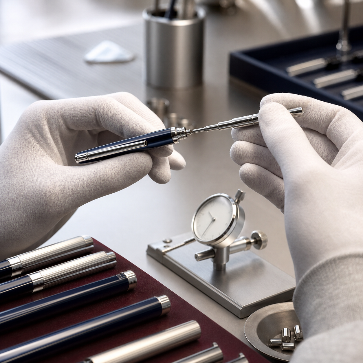 Final assembly and quality inspection of a metal pen