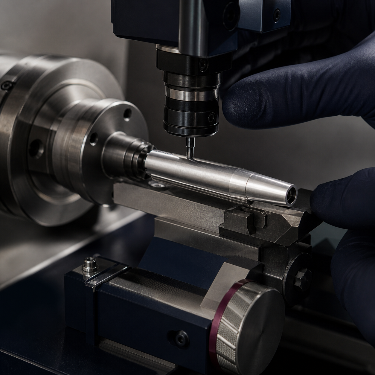 Precision machining of an aluminum pen barrel